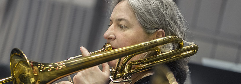 Birigitta Lagerstedt spelar trombon
