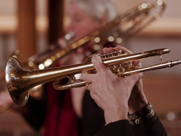 Linnékvintetten, närbild på trumpet